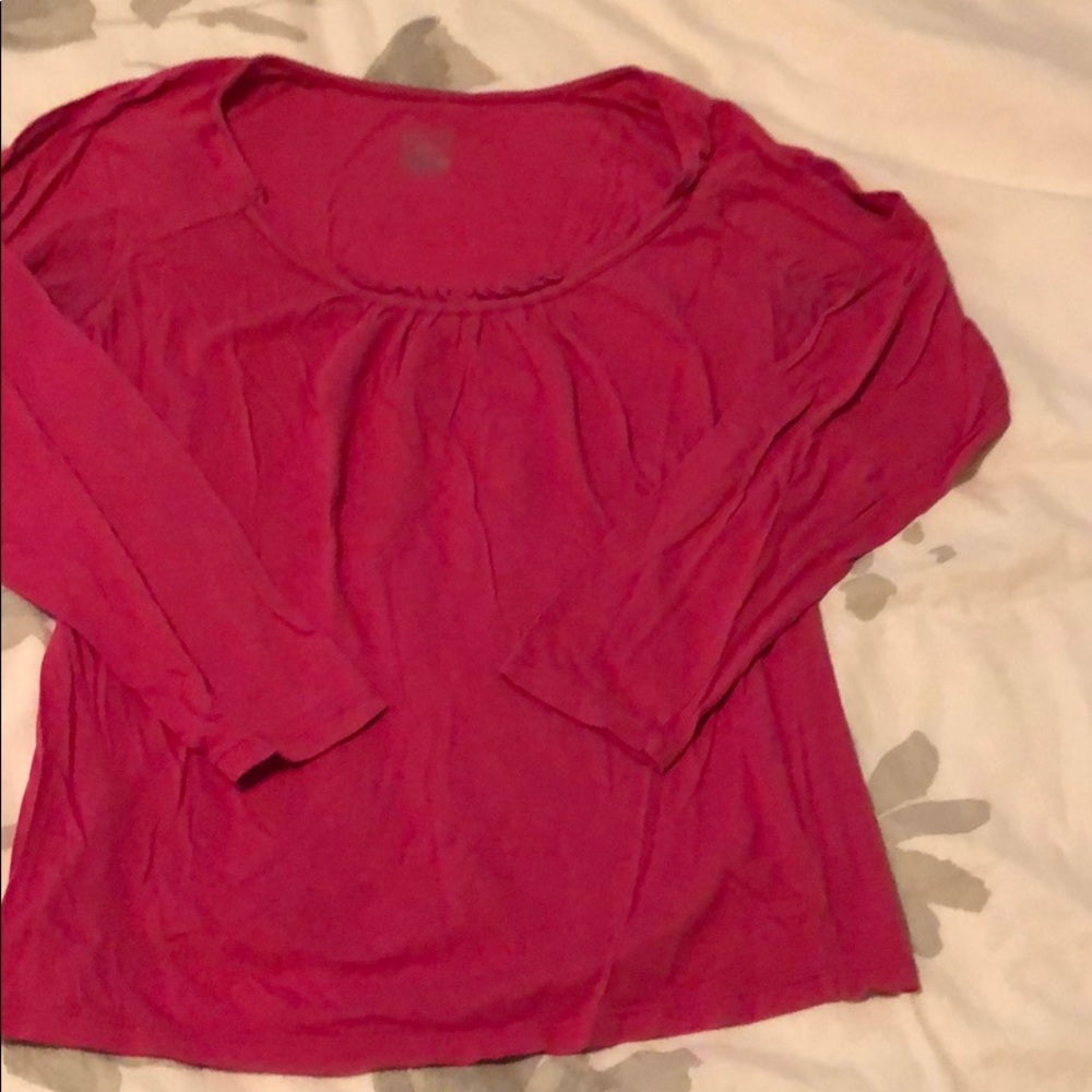 Merona Women's Long Sleeve Tee in Bright Pink
